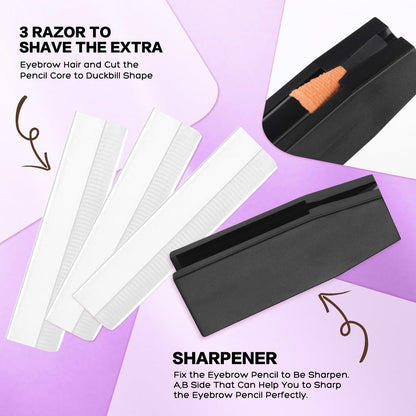 QUEEJOY Eyebrow Mapping Kit - Brow String, Stencils, Paste, Brushes & Tools for Perfect Brows