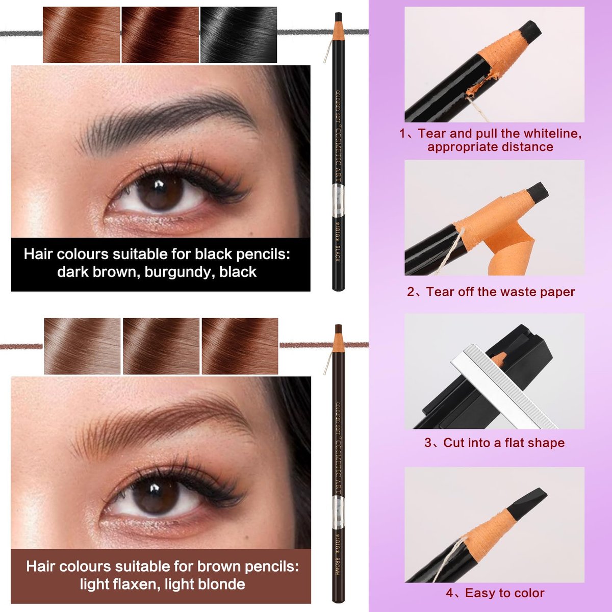 QUEEJOY Eyebrow Mapping Kit - Brow String, Stencils, Paste, Brushes & Tools for Perfect Brows - görsel 7