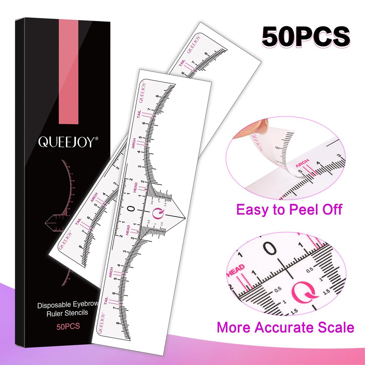 QUEEJOY Eyebrow Mapping Kit - Brow String, Stencils, Paste, Brushes & Tools for Perfect Brows - görsel 5