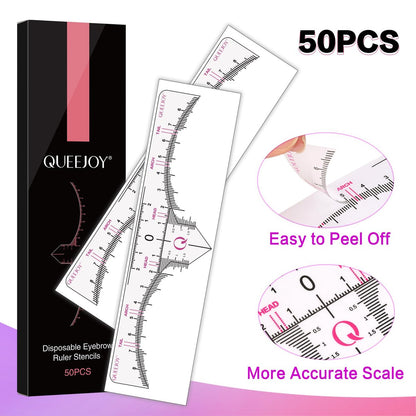 QUEEJOY Eyebrow Mapping Kit - Brow String, Stencils, Paste, Brushes & Tools for Perfect Brows