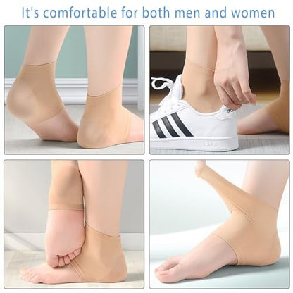 Moisturizing Socks for Women Overnight - 2 Pairs Heel Socks with Gel Inserts for Dry Cracked Feet Sleep