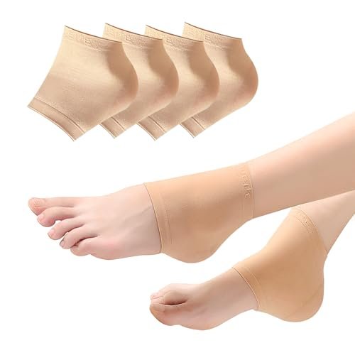 Moisturizing Socks for Women Overnight - 2 Pairs Heel Socks with Gel Inserts for Dry Cracked Feet Sleep - görsel 2