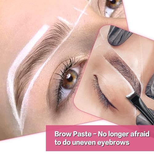 QUEEJOY 20g White Brow Mapping Paste & 2pcs Eyebrow Brush Set – Brow Contour & Lip Shape Positioning Tool for Flawless Eyebrows and Lips - görsel 8