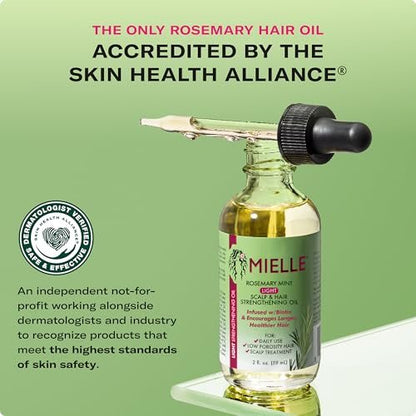 Mielle Organics Rosemary & Mint Light Hair Oil - Split Ends & Dry Scalp Treatment with Biotin & Essential Oils, 2 Oz