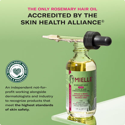 Mielle Organics Rosemary & Mint Light Hair Oil - Split Ends & Dry Scalp Treatment with Biotin & Essential Oils, 2 Oz