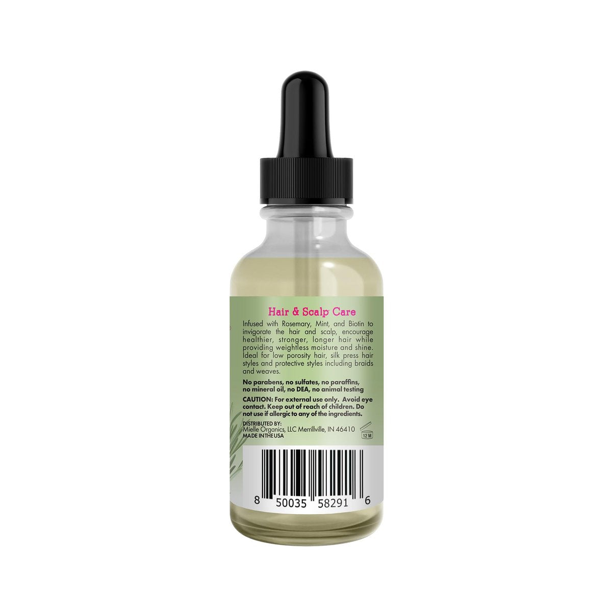 Mielle Organics Rosemary & Mint Light Hair Oil - Split Ends & Dry Scalp Treatment with Biotin & Essential Oils, 2 Oz - görsel 18