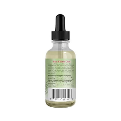 Mielle Organics Rosemary & Mint Light Hair Oil - Split Ends & Dry Scalp Treatment with Biotin & Essential Oils, 2 Oz