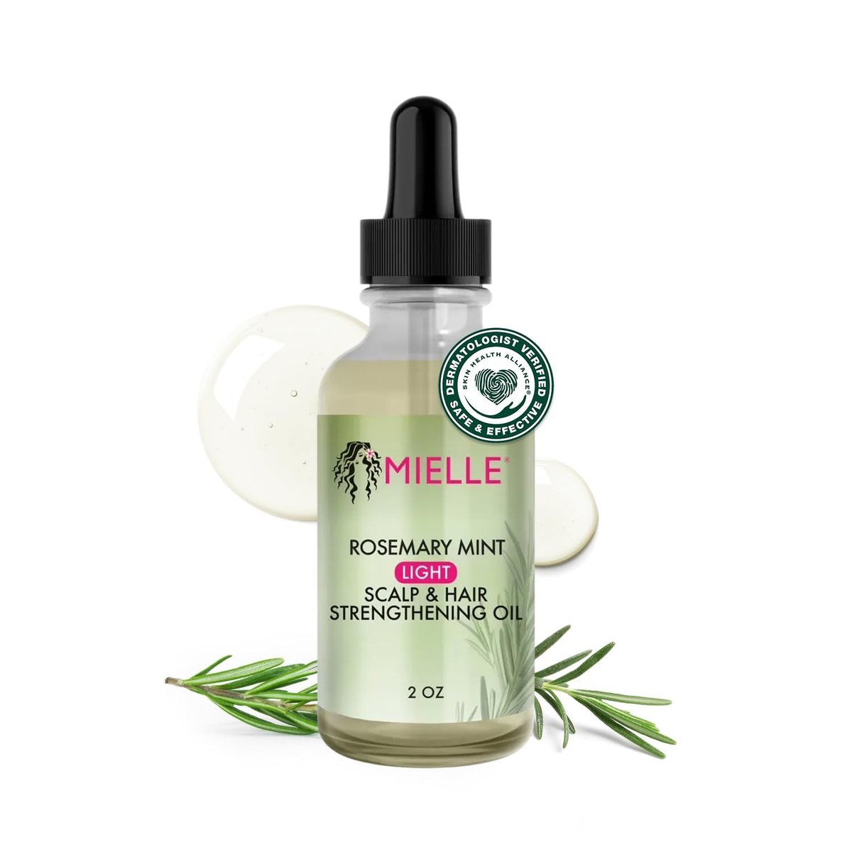 Mielle Organics Rosemary & Mint Light Hair Oil - Split Ends & Dry Scalp Treatment with Biotin & Essential Oils, 2 Oz - görsel 2