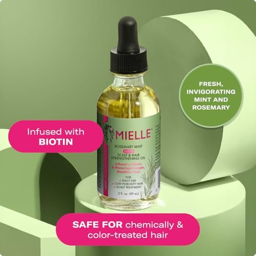Mielle Organics Rosemary & Mint Light Hair Oil - Split Ends & Dry Scalp Treatment with Biotin & Essential Oils, 2 Oz - görsel 7