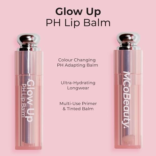 MCoBeauty Glow Up pH Lip Balm – Color Changing Tinted Lip Care with Sheer Pink Tint, Hydrating Moisturizer for Dry Lips, Glossy Buildable Finish, Vegan & Cruelty Free Lip Treatment (3g) Avelisse