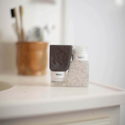 Gravel TSA Approved Travel Bottles – Leakproof, BPA-Free, Compact Toiletry Containers (4-Pack, 3 oz) Avelisse