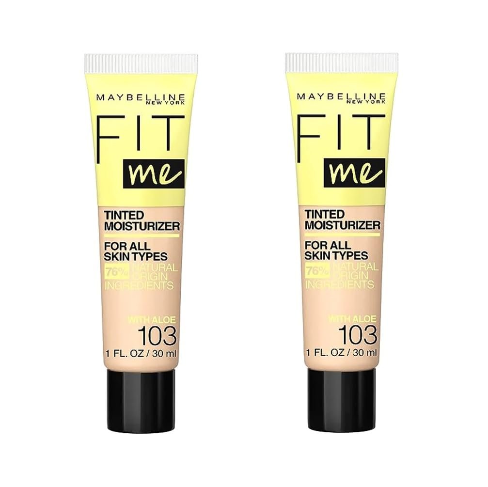 Maybelline New York Fit Me Tinted Moisturizer - 103 Fair (Pack of 2) - 1 Fl Oz Each - görsel 1