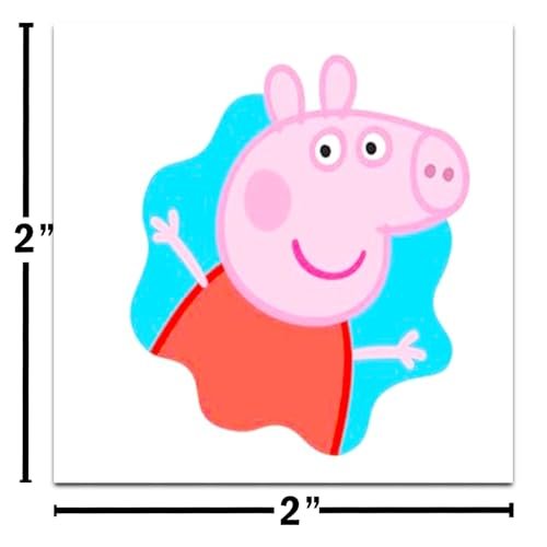 Peppa Pig Temporary Tattoos Party Favors Bundle - 72 Perforated Individual 2x2 Inch Tattoos for Kids, Boys, Girls - Peppa Pig Party Supplies, Made in USA - görsel 4
