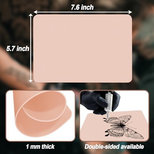 10 PCS Tattoo Practice Skins - 5.7"x7.6" Double Sided Fake Skin for Tattoo Artists Avelisse
