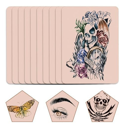 10 PCS Tattoo Practice Skins - 5.7"x7.6" Double Sided Fake Skin for Tattoo Artists Avelisse
