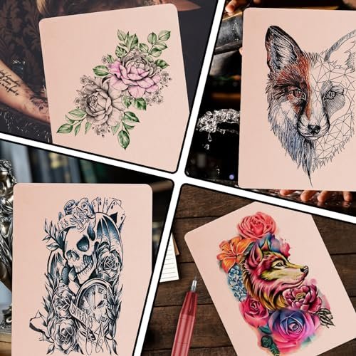 10 PCS Tattoo Practice Skins - 5.7"x7.6" Double Sided Fake Skin for Tattoo Artists Avelisse