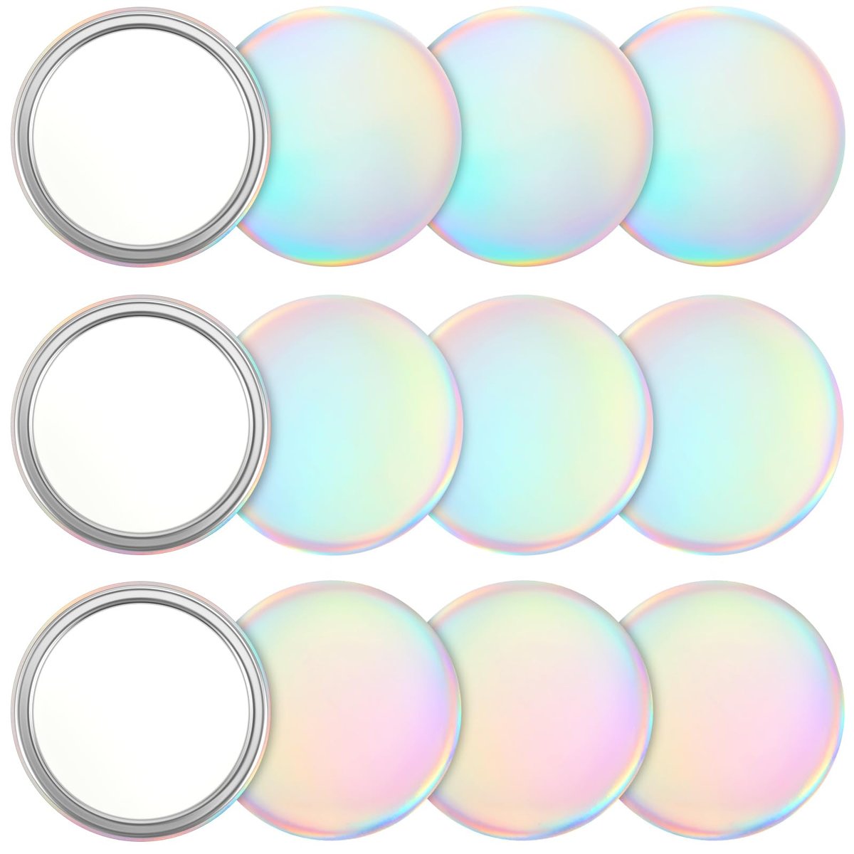 Qunclay 12-Pack 2.76" Compact Mirror Bulk Gift Set - Holographic Iridescent Mini Pocket Mirror for Purse, Travel, Party Favors, Goody Bag Stuffers Avelisse