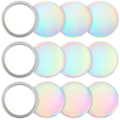 Qunclay 12-Pack 2.76" Compact Mirror Bulk Gift Set - Holographic Iridescent Mini Pocket Mirror for Purse, Travel, Party Favors, Goody Bag Stuffers Avelisse