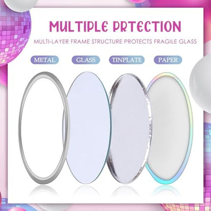 Qunclay 12-Pack 2.76" Compact Mirror Bulk Gift Set - Holographic Iridescent Mini Pocket Mirror for Purse, Travel, Party Favors, Goody Bag Stuffers Avelisse