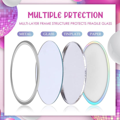 Qunclay 12-Pack 2.76" Compact Mirror Bulk Gift Set - Holographic Iridescent Mini Pocket Mirror for Purse, Travel, Party Favors, Goody Bag Stuffers Avelisse