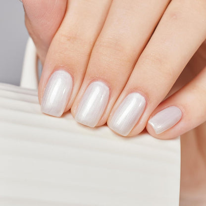 MEMEDA Pearl White Glitter Gel Polish - 8ML Shimmer Mermaid Nail Gel, Soak Off UV Gel for Salon & Home DIY Manicure
