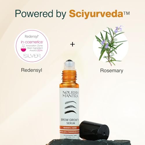 Nourish Mantra Eyebrow Growth Serum – Boost Regrowth for Longer, Thicker, Fuller-Looking Brows with Redensyl, Biotin & Peptides (10 ml) Avelisse