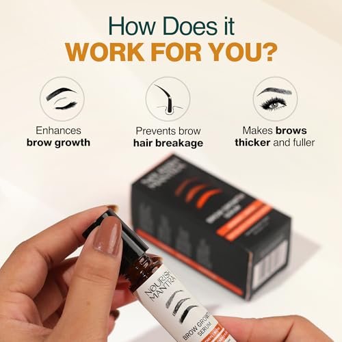 Nourish Mantra Eyebrow Growth Serum – Boost Regrowth for Longer, Thicker, Fuller-Looking Brows with Redensyl, Biotin & Peptides (10 ml) Avelisse