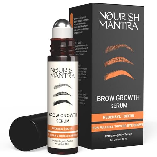 Nourish Mantra Eyebrow Growth Serum – Boost Regrowth for Longer, Thicker, Fuller-Looking Brows with Redensyl, Biotin & Peptides (10 ml) Avelisse