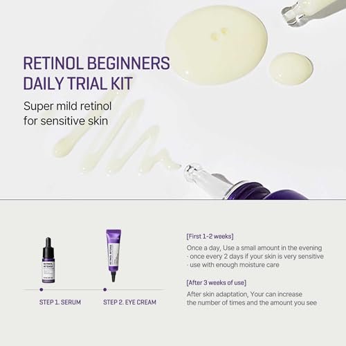 SOME BY MI Retinol Intense Trial Kit - 0.1% Retinol Serum & Eye Cream for Beginners | Korean Skincare Routine Avelisse