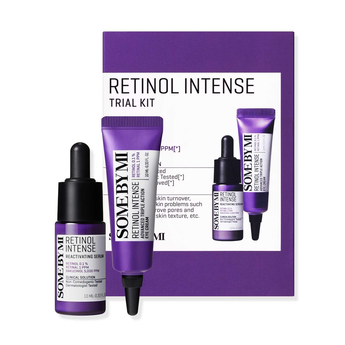 SOME BY MI Retinol Intense Trial Kit - 0.1% Retinol Serum & Eye Cream for Beginners | Korean Skincare Routine Avelisse