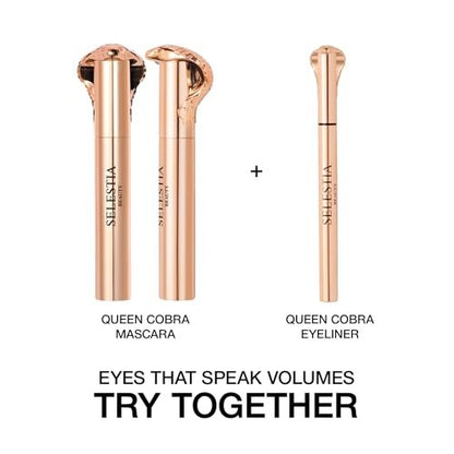 SELESTIA BEAUTY Black Mascara Queen Cobra – Volumizing, Curling, Lengthening – Soft Brush for Smooth Application – Long-Lasting & Weather-Proof – 0.34 fl.oz. – Made in Italy Avelisse