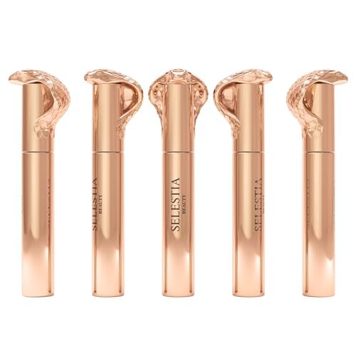 SELESTIA BEAUTY Black Mascara Queen Cobra – Volumizing, Curling, Lengthening – Soft Brush for Smooth Application – Long-Lasting & Weather-Proof – 0.34 fl.oz. – Made in Italy Avelisse
