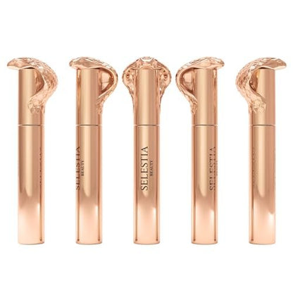 SELESTIA BEAUTY Black Mascara Queen Cobra – Volumizing, Curling, Lengthening – Soft Brush for Smooth Application – Long-Lasting & Weather-Proof – 0.34 fl.oz. – Made in Italy Avelisse