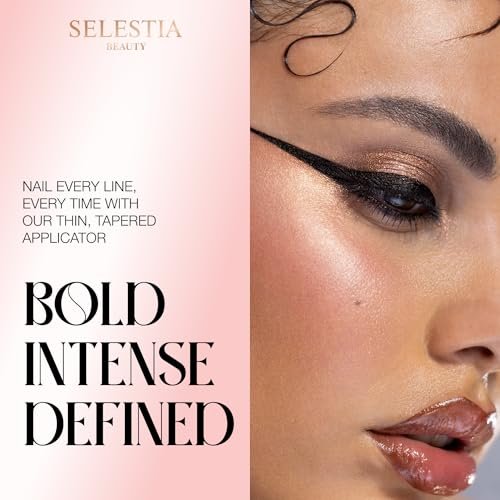 SELESTIA BEAUTY Queen Cobra Black Liquid Eyeliner Pencil – Long-Lasting, Quick-Drying, No Flaking – Intense Color & Thin Applicator - görsel 8
