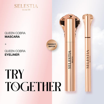 SELESTIA BEAUTY Queen Cobra Black Liquid Eyeliner Pencil – Long-Lasting, Quick-Drying, No Flaking – Intense Color & Thin Applicator