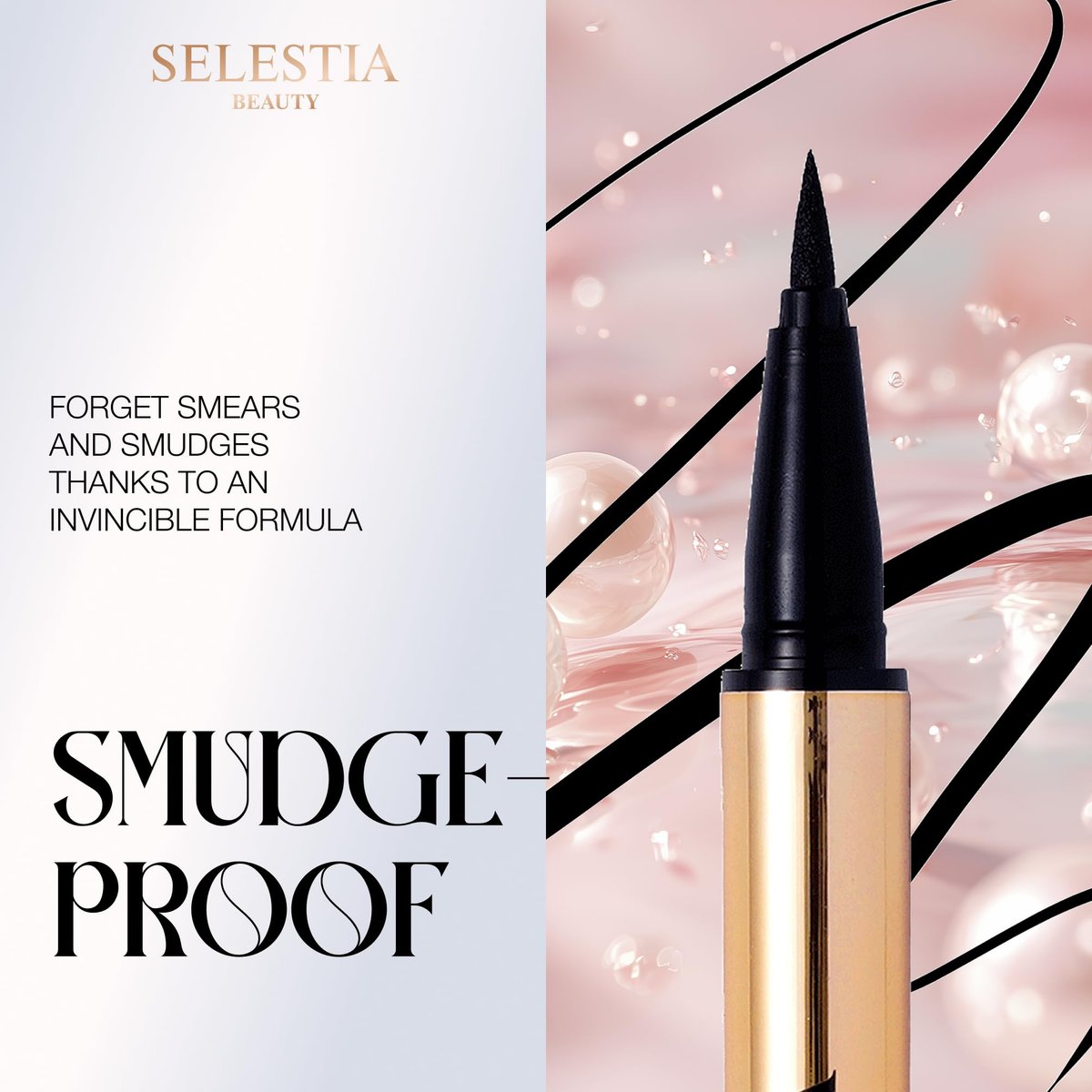SELESTIA BEAUTY Queen Cobra Black Liquid Eyeliner Pencil – Long-Lasting, Quick-Drying, No Flaking – Intense Color & Thin Applicator - görsel 5
