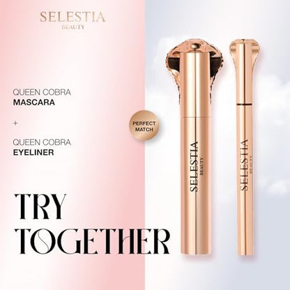 SELESTIA BEAUTY Queen Cobra Black Liquid Eyeliner Pencil – Long-Lasting, Quick-Drying, No Flaking – Intense Color & Thin Applicator