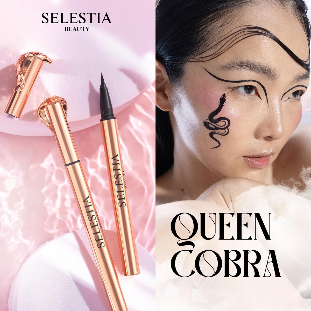 SELESTIA BEAUTY Queen Cobra Black Liquid Eyeliner Pencil – Long-Lasting, Quick-Drying, No Flaking – Intense Color & Thin Applicator - görsel 9