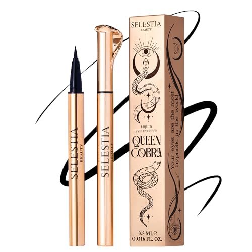 SELESTIA BEAUTY Queen Cobra Black Liquid Eyeliner Pencil – Long-Lasting, Quick-Drying, No Flaking – Intense Color & Thin Applicator - görsel 2