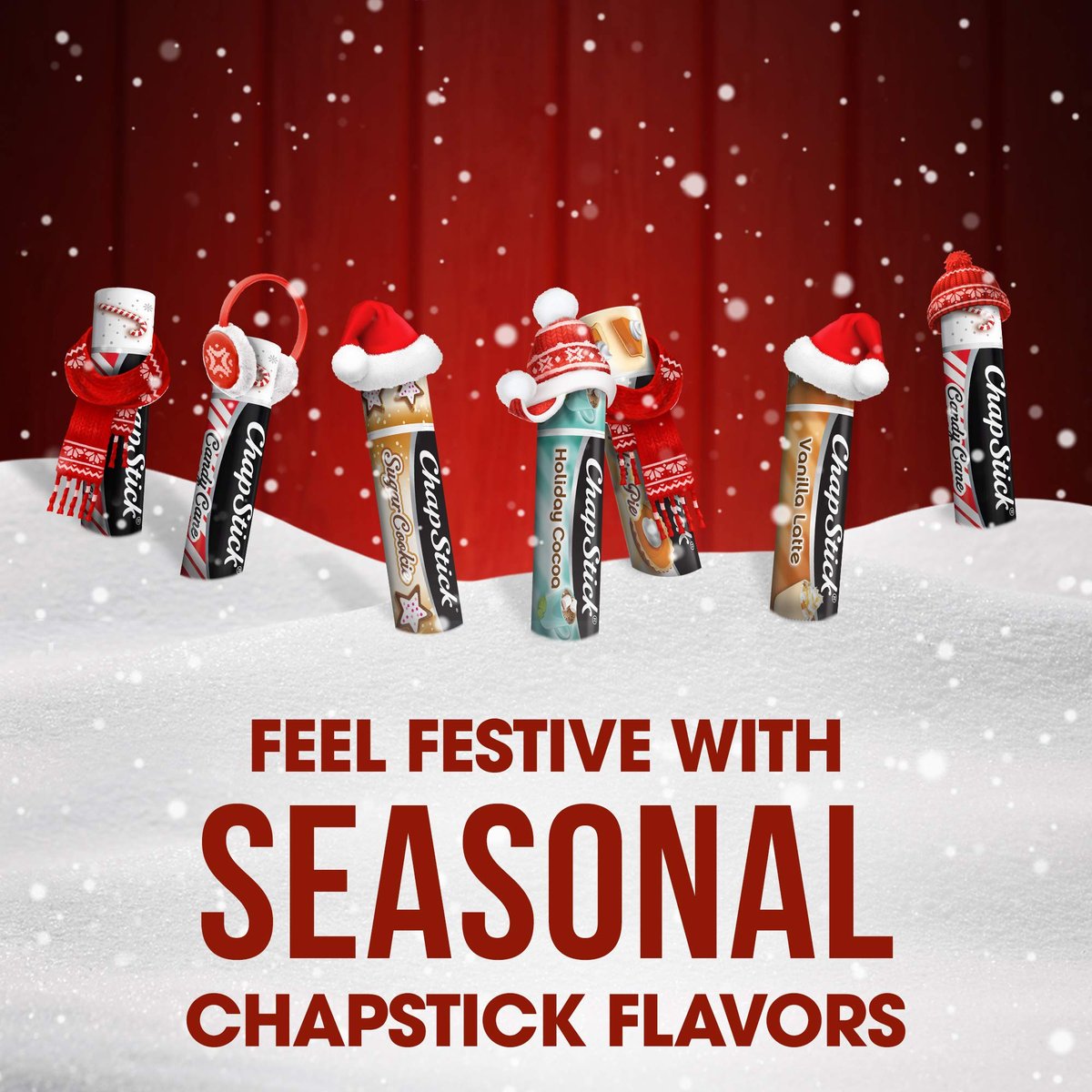 ChapStick Holiday Hot Chocolate, Candy Cane, and Sugar Cookie Lip Balm 3-Pack (0.15 oz each) Avelisse