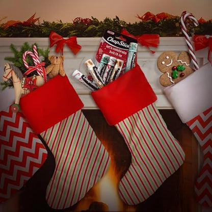 ChapStick Holiday Hot Chocolate, Candy Cane, and Sugar Cookie Lip Balm 3-Pack (0.15 oz each) Avelisse