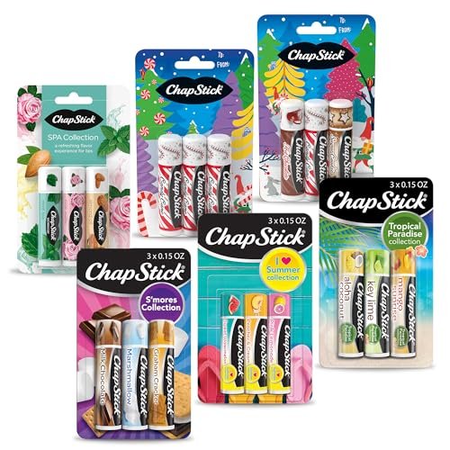 ChapStick Fan Favorites Multi-Pack Flavored Lip Balm Tubes, 0.15 oz (18 Tubes Total) Avelisse