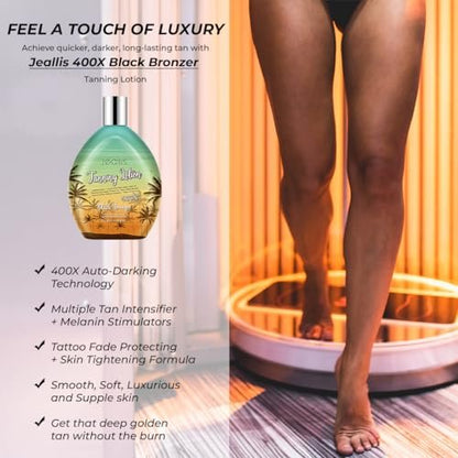Jeallis Extreme Dark Tanning Lotion Accelerator for Indoor & Outdoor Use with Bronzer - DHA Free - 13.5 oz Avelisse
