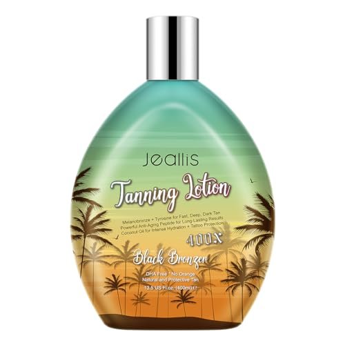 Jeallis Extreme Dark Tanning Lotion Accelerator for Indoor & Outdoor Use with Bronzer - DHA Free - 13.5 oz Avelisse