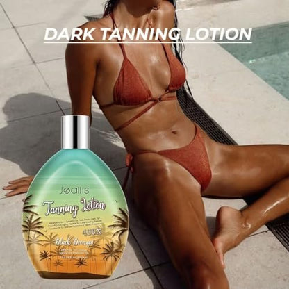 Jeallis Extreme Dark Tanning Lotion Accelerator for Indoor & Outdoor Use with Bronzer - DHA Free - 13.5 oz Avelisse