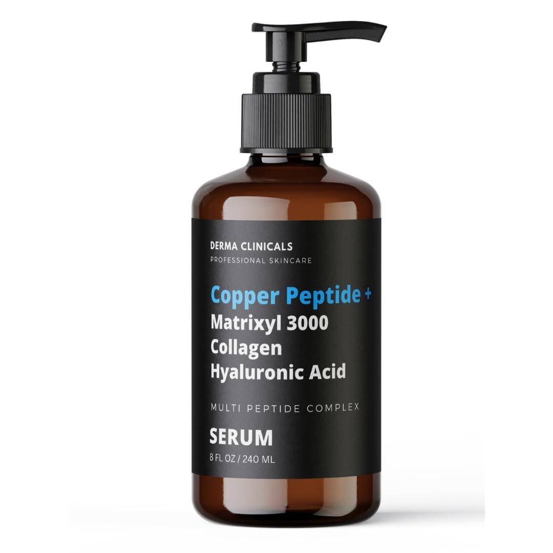 Multi-Peptide Firming & Plumping Serum with Copper Peptide, Matrixyl 3000, Collagen & Hyaluronic Acid - Anti-Wrinkle Anti-Aging Face Serum (8 oz) Avelisse