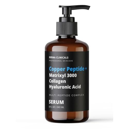 Multi-Peptide Firming & Plumping Serum with Copper Peptide, Matrixyl 3000, Collagen & Hyaluronic Acid - Anti-Wrinkle Anti-Aging Face Serum (8 oz) Avelisse