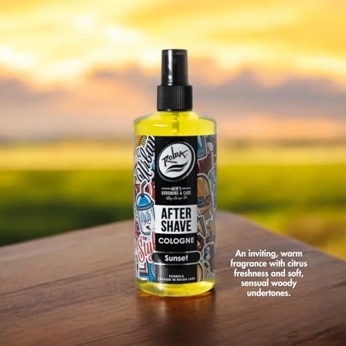 Rolda Sunset After Shave Tonic Cologne for Men - Post Shave Tonic Spray, Calms Irritation, Helps Heal & Clean Shaved Areas, Masculine Citrusy Fragrance (14.54 oz | 430 ml) Avelisse