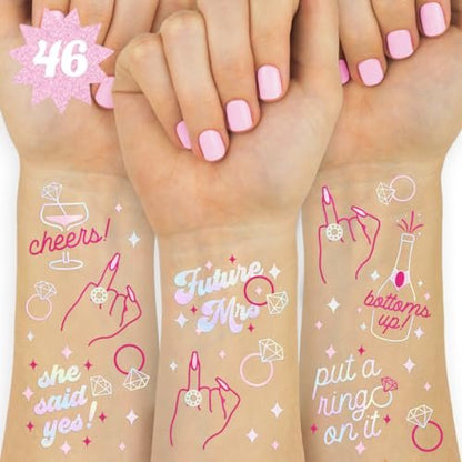 xo, Fetti Bride's Ring Finger Tattoos – Foil Styles for Bachelorette Parties, Bridesmaid Favors, and Bridal Shower Supplies