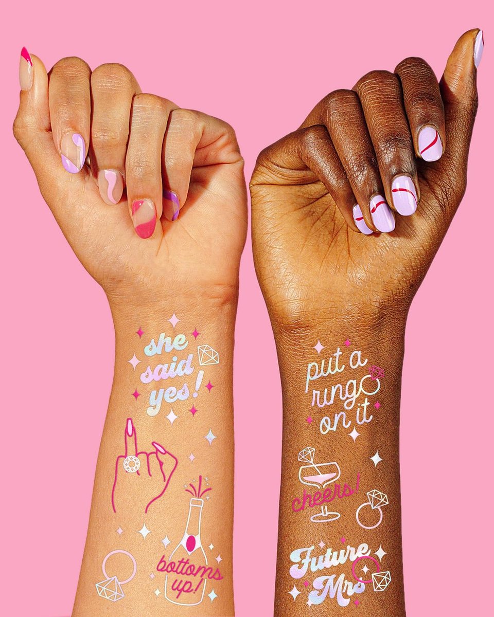 xo, Fetti Bride's Ring Finger Tattoos – Foil Styles for Bachelorette Parties, Bridesmaid Favors, and Bridal Shower Supplies - görsel 6